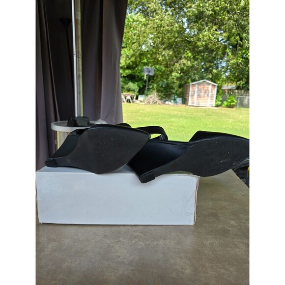 A.N.A. Women's Ankle Strap Heels Pumps Wedge Black Pre-Owned 10M - Picture 5 of 7